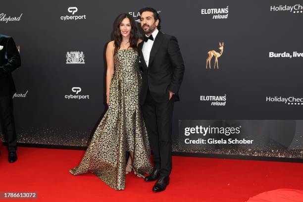 Jessica M'Barek, Elyas M'Barek during the 75th Bambi Awards at Bavaria Filmstadt on November 16, 2023 in Munich, Germany.