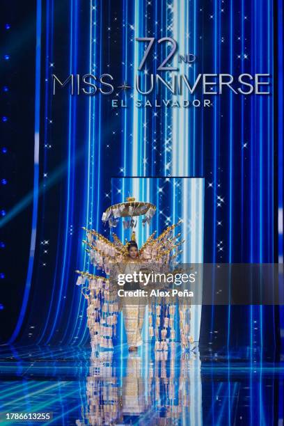 Miss Myanmar Amara Bo during the 72nd Miss Universe Competition National Costume Show on November 16, 2023 in San Salvador, El Salvador.