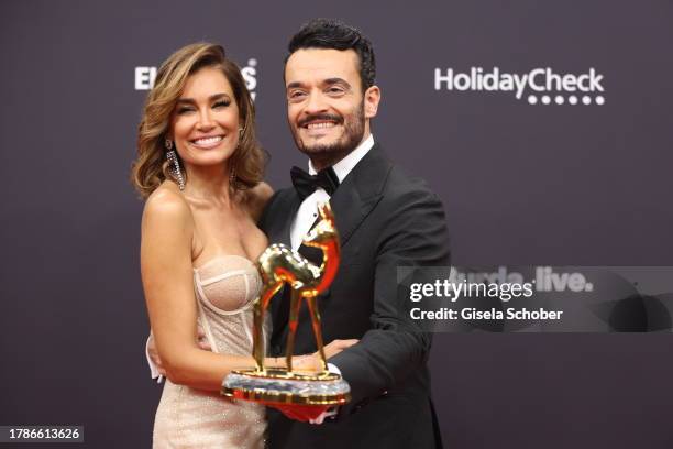 Jana Ina Zarrella, Giovanni Zarrella during the 75th Bambi Awards at Bavaria Filmstadt on November 16, 2023 in Munich, Germany.