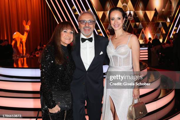 Christine Stumph, Wolfgang Stumph, Stephanie Stumph during the 75th Bambi Awards at Bavaria Filmstadt on November 16, 2023 in Munich, Germany.