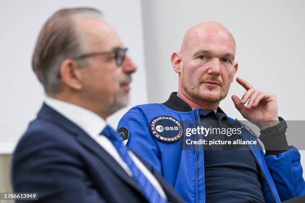 November 2023, Berlin: Josef Aschbacher , Director General of the European Space Agency ESA, and ESA astronaut Alexander Gerst, possible candidate...