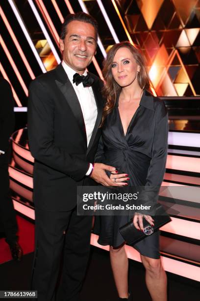 Erol Sander, Rebecca Oehlmann during the 75th Bambi Awards at Bavaria Filmstadt on November 16, 2023 in Munich, Germany.