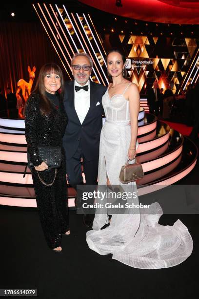 Christine Stumph, Wolfgang Stumph, Stephanie Stumph during the 75th Bambi Awards at Bavaria Filmstadt on November 16, 2023 in Munich, Germany.