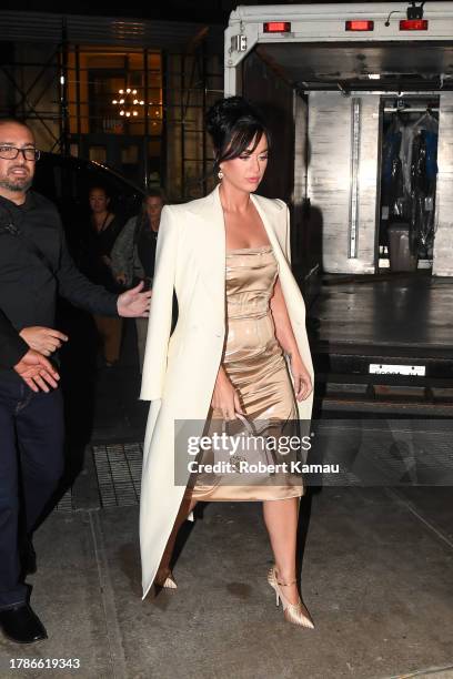 Katy Perry seen after leaving Macy's on 34th Street after the Katy Perry Dolce and Gabbana perfume launch on November 10, 2023 in New York City.