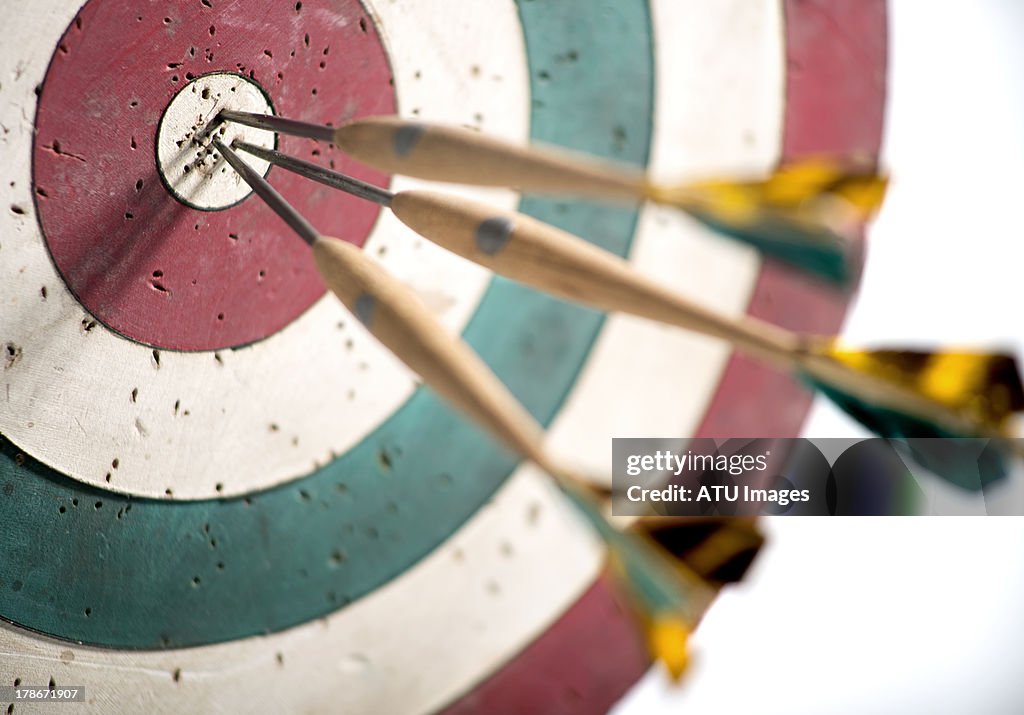 Dart board with selective focus