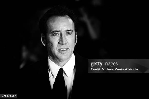 An alternative view of actor Nicolas Cage who attends the 'Joe' Premiere during the 70th Venice International Film Festival on August 30, 2013 in...