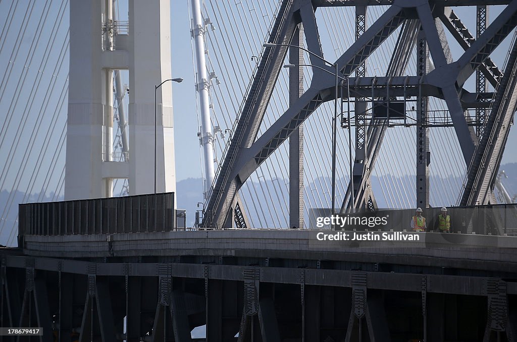 Construction Nears Completion On Bay Bridge Linking Oakland And San Francisco