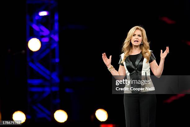 Pastor Victoria Osteen speaks during MegaFest at the American Airlines Center on August 30, 2013 in Dallas, Texas.