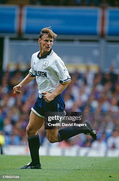 English footballer Teddy Sheringham, of Tottenham Hotspur, during an English Premier League match against Aston Villa, 28th August 1993. Villa won...