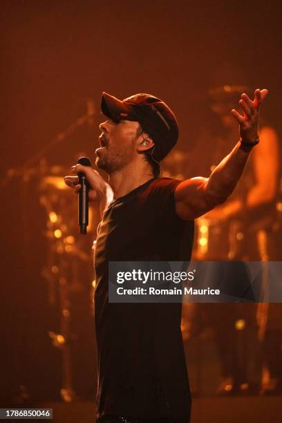 Enrique Iglesias performs during the Enrique Iglesias, Ricky Martin and Pitbull In Concert at Kaseya Center on November 10, 2023 in Miami, Florida.