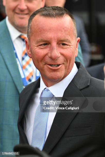 Trainer Matthew Ellerton is seen after General Beau won Race 2, the Resimax Group Always Welcome Stakes, during Stakes Day at Flemington Racecourse...