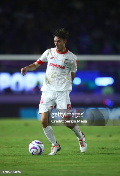 Marcel Ruiz of Toluca drives the ball during the 17th round match between Mazatlan FC and Toluca as part of the Torneo Apertura 2023 Liga MX at...