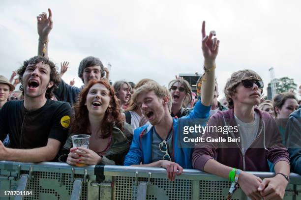 Audience enjoying the music on Day 1 of Electric Picnic Festival 2013 at Stradbally Hall Estate on August 30, 2013 in Dublin, Ireland.