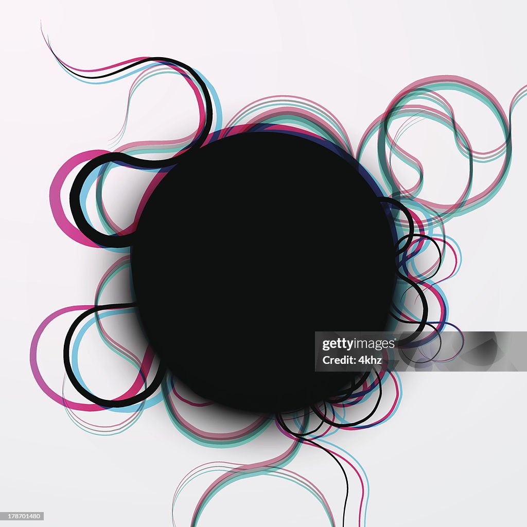 Anaglifica 3D astratto cerchio cornice spazio copia elemento di Design di sfondo