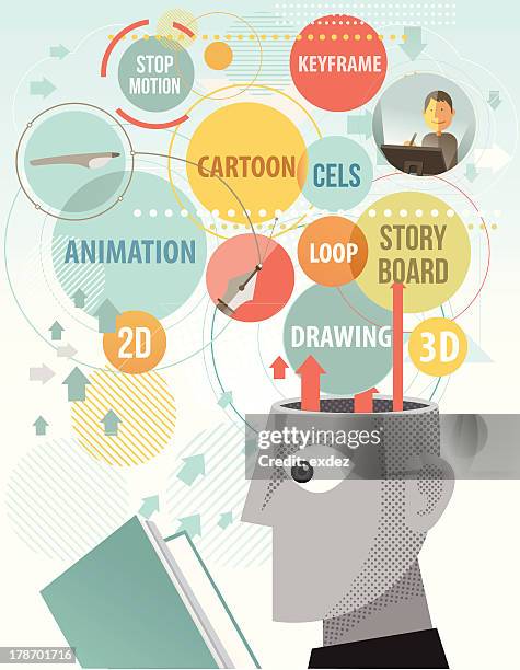 studying animation - animation storyboard stock illustrations
