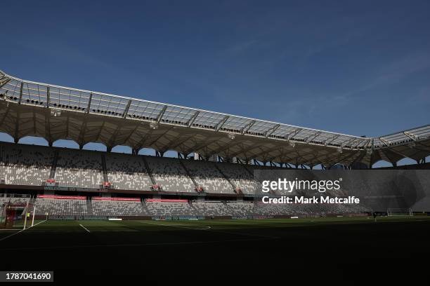 General view ahead of the A-League Men round four match between Western Sydney Wanderers and Perth Glory at CommBank Stadium, on November 11 in...