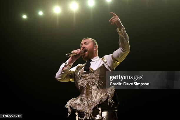 Sam Smith performs at Spark Arena on November 11, 2023 in Auckland, New Zealand. Auckland is the 69th and final date on Sam Smith's 'GLORIA the tour'...