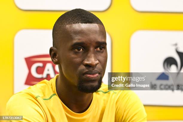 Siyanda Xulu, SA captain during the South Africa men's national soccer team training session and press conference at Moses Mabhida Stadium on...