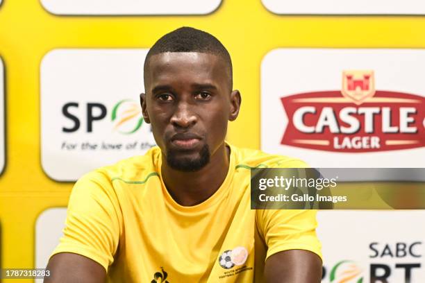 Siyanda Xulu, SA captain during the South Africa men's national soccer team training session and press conference at Moses Mabhida Stadium on...