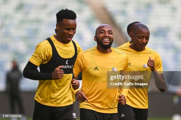 General view during the South Africa men's national soccer team training session and press conference at Moses Mabhida Stadium on November 17, 2023...