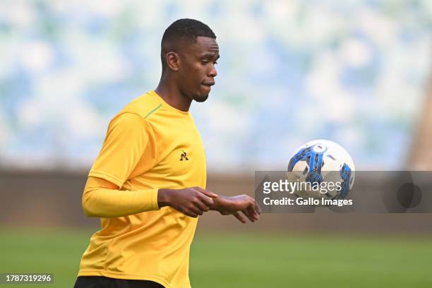 Sphephelo Sithole during the South Africa men's national soccer team training session and press conference at Moses Mabhida Stadium on November 17,...