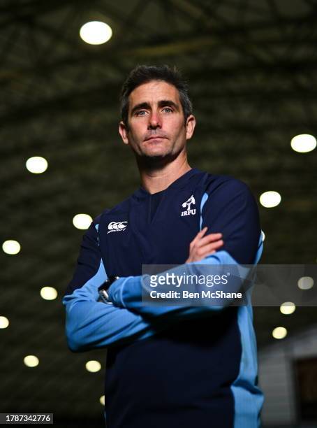 Dublin , Ireland - 17 November 2023; Women's head coach Allan Temple-Jones stands for a portrait during the Ireland media day ahead of the HSBC SVNS...