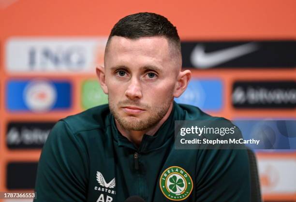 Amsterdam , Netherlands - 17 November 2023; Alan Browne during a Republic of Ireland press conference at Johan Cruijff ArenA in Amsterdam,...