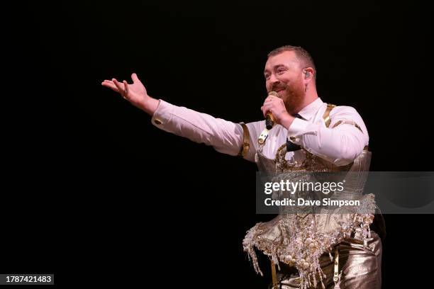 Sam Smith performs at Spark Arena on November 11, 2023 in Auckland, New Zealand. Auckland is the 69th and final date on Sam Smith's 'GLORIA the tour'...