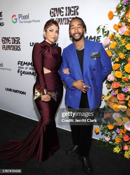 Michelle Le Fleur and Omarion attend Femme It Forward Give Her FlowHERS Awards Gala 2023 at The Beverly Hilton on November 10, 2023 in Beverly Hills,...