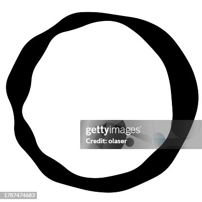 Distorted Rings Black Distorted Ring Shape On A White Background Creating An Abstract ...