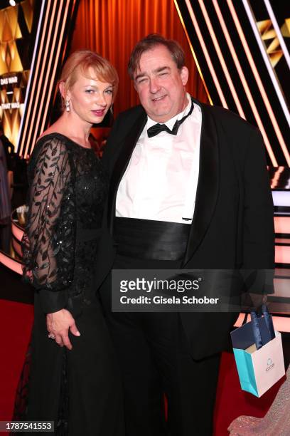 Sebastian Graf von Bassewitz and guest during the 75th Bambi Awards at Bavaria Filmstadt on November 16, 2023 in Munich, Germany.