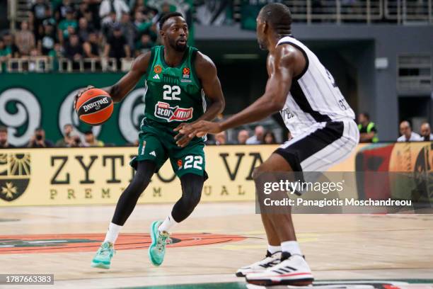 Jerian Grant, #22 of Panathinaikos Athens in action during the Turkish Airlines EuroLeague Regular Season Round 9 match between Panathinaikos Athens...