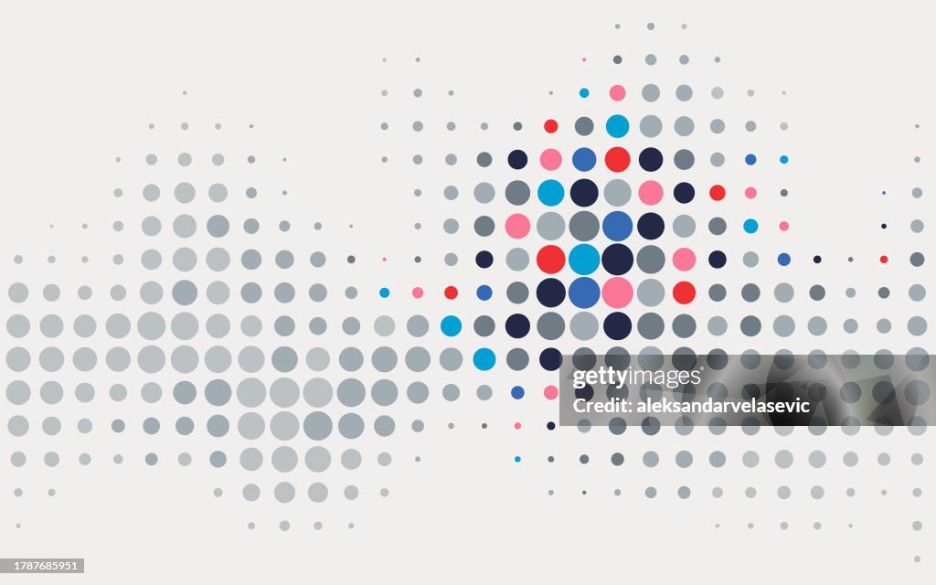 Fondo punteado de semitono colorido abstracto