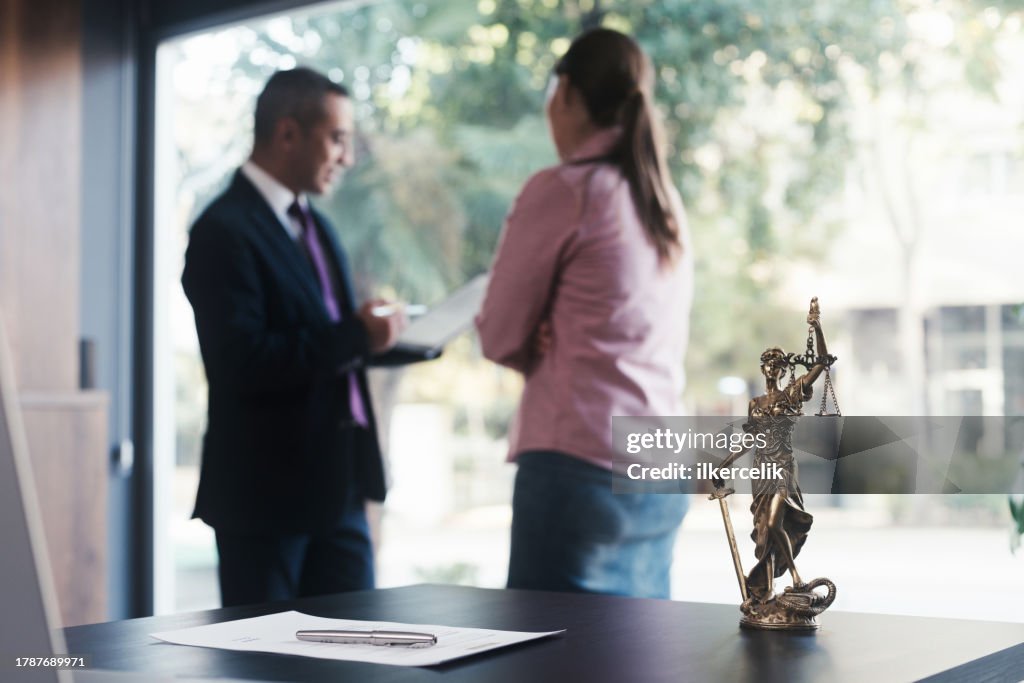 Lawyer and client having a business meeting