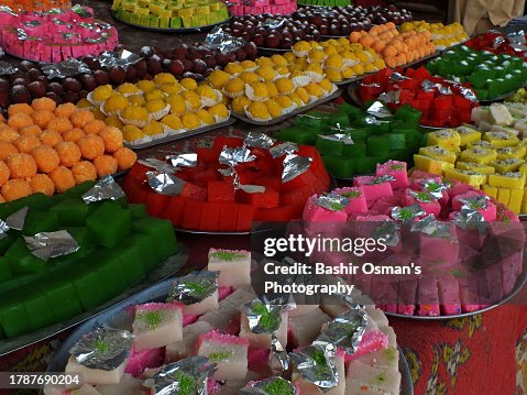 Sweats displayed. Street around shrine of  sufi saint Jamil Shah Datar Girnari