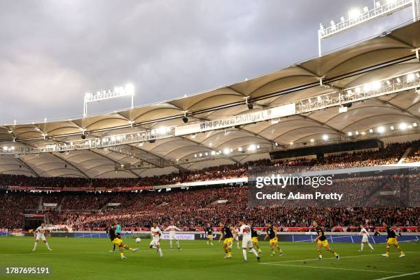 General view of play during the Bundesliga match between VfB Stuttgart and Borussia Dortmund at MHPArena on November 11, 2023 in Stuttgart, Germany.