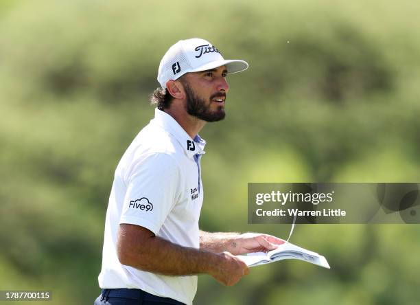 Max Homa of the USA prepares to play his second shot on the 13th hole during the third round of the Nedbank Golf Challenge at Gary Player CC on...