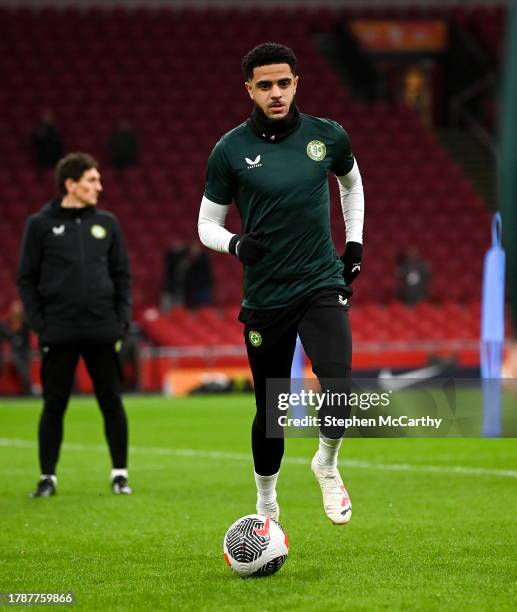 Amsterdam , Netherlands - 17 November 2023; Andrew Omobamidele during a Republic of Ireland training session at Johan Cruijff ArenA in Amsterdam,...