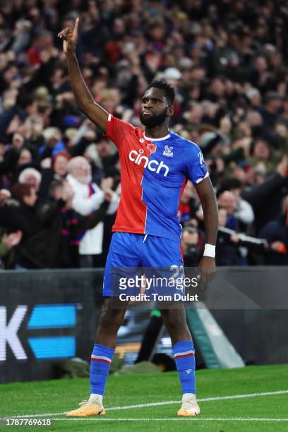 Odsonne Edouard of Crystal Palace celebrates after scoring the team's second goal during the Premier League match between Crystal Palace and Everton...
