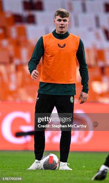 Amsterdam , Netherlands - 17 November 2023; Evan Ferguson during a Republic of Ireland training session at Johan Cruijff ArenA in Amsterdam,...