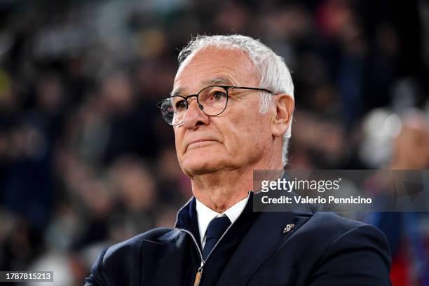 Claudio Ranieri, Head Coach of Cagliari Calcio, during the Serie A TIM match between Juventus and Cagliari Calcio at on November 11, 2023 in Turin,...
