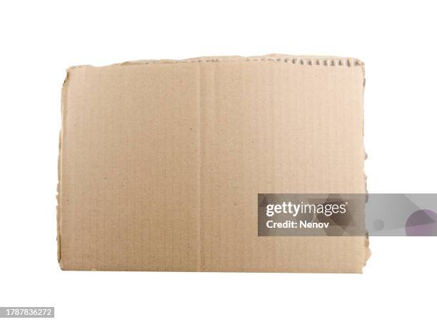 old brown paper texture on white background - carton photos et images de collection