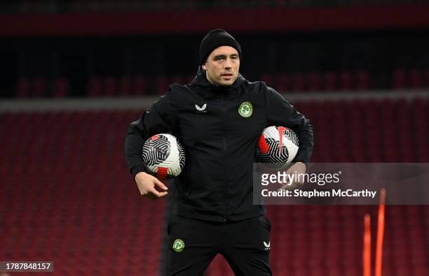 Amsterdam , Netherlands - 17 November 2023; Coach Stephen Rice during a Republic of Ireland training session at Johan Cruijff ArenA in Amsterdam,...
