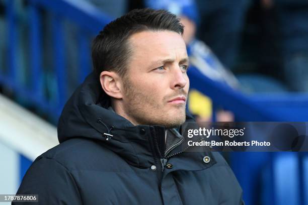 Millwall Manager Joe Edwards looks on during the Sky Bet Championship match between Sheffield Wednesday and Millwall at Hillsborough on November 11,...