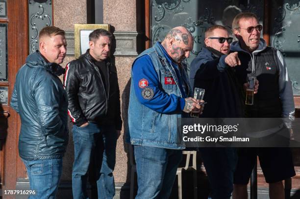 Far right counter protestors in Victoria on November 11, 2023 in London, England. The protest's organisers, which included the Palestine Solidarity...