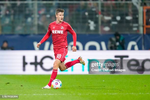 Rasmus Carstensen of 1. FC Koeln controls the ball during the Bundesliga match between VfL Bochum 1848 and 1. FC Köln at Vonovia Ruhrstadion on...