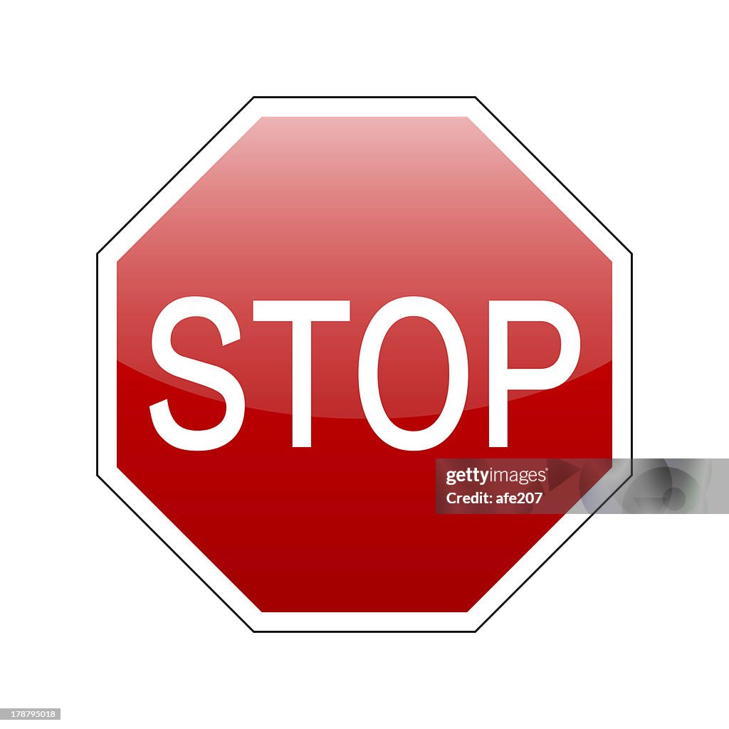 Red Stop Sign Image Vector Vector Stop Sign Red High-Res Vector Graphic - Getty Images