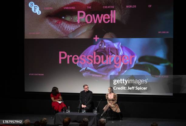 Brenda Emmanus, Matthew Bourne and Ashley Shaw attend the "The Red Shoes" BFI Screening & Q&A at BFI Southbank on November 11, 2023 in London,...