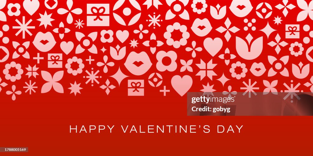 Abstract love icons valentine card