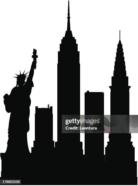 ilustraciones, imágenes clip art, dibujos animados e iconos de stock de nueva york (cada edificio móviles y completa) - empire state building